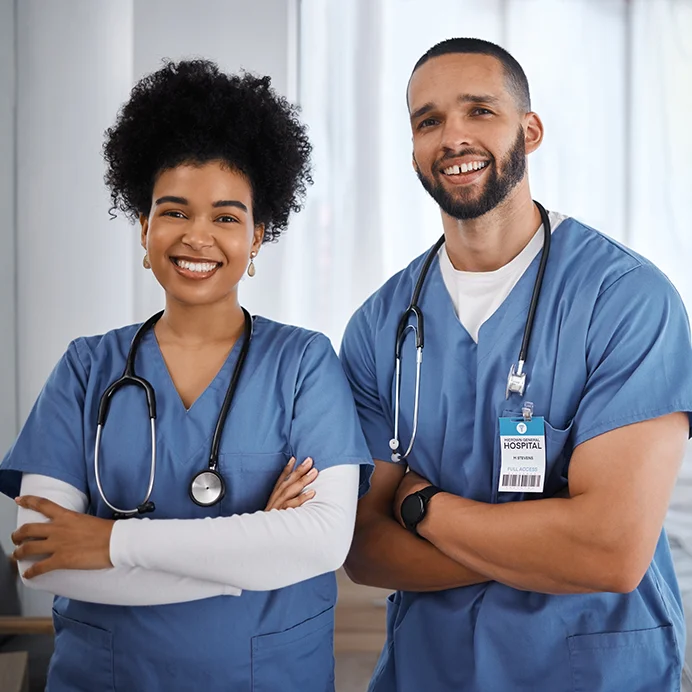 Smiling medical professionals