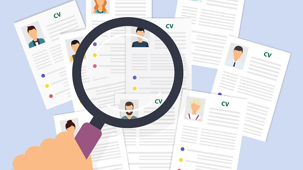 Illustration Hand With Magnifying Glass Over Cvs