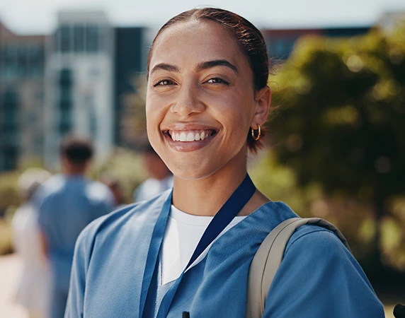 Portrait woman healthcare outdoor setting