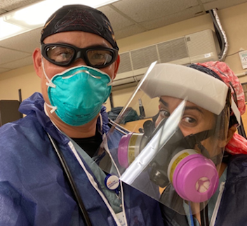 hospital workers wearing ppe